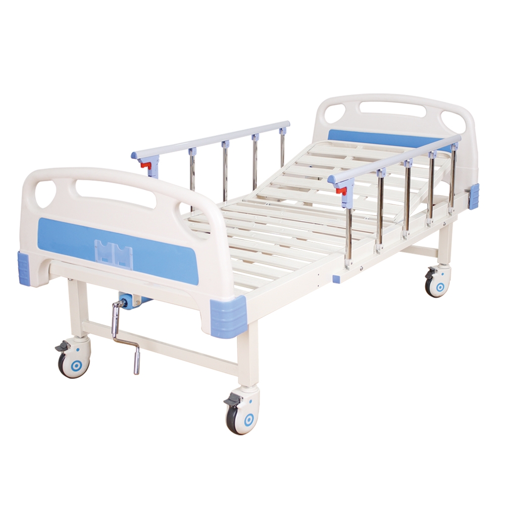 Single-Crank-Bed-1 Single Crank Manual Hospital Bed with Castors - Image 1