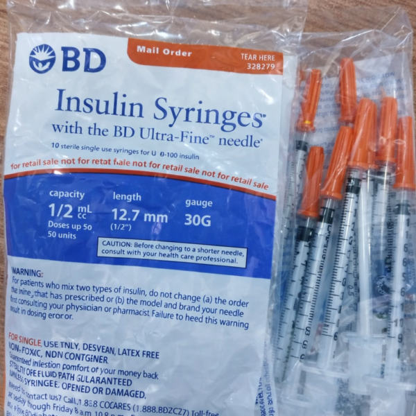 Insulin Syringe 0.5 mL (Pack of 100)