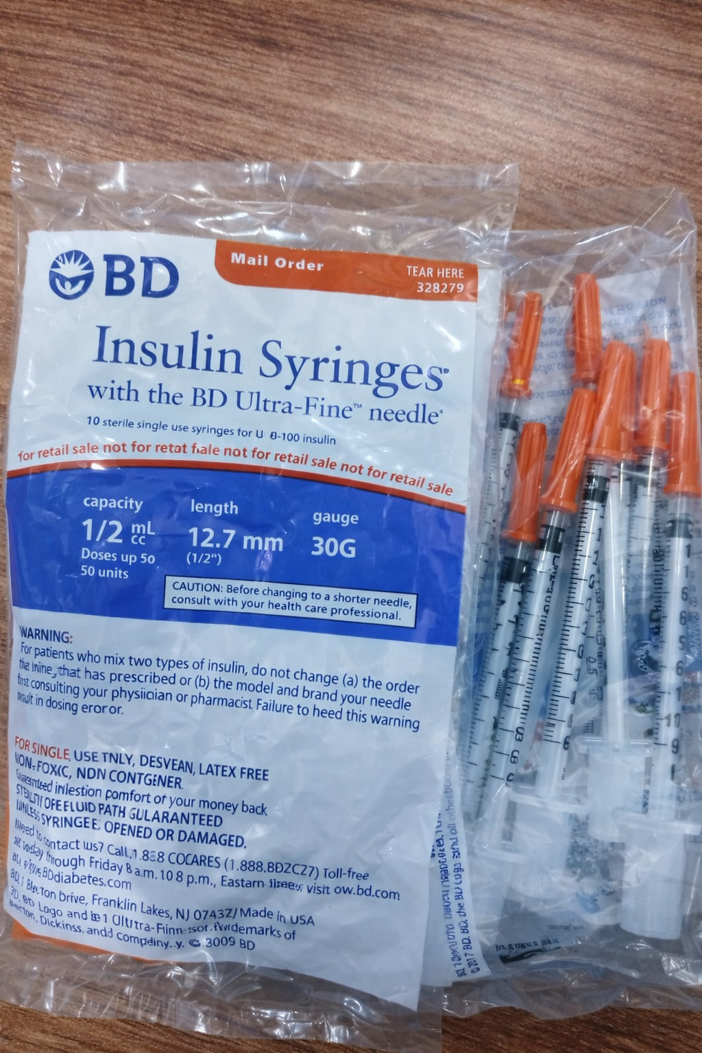 0.5ml Insulin Syringe 0.5 mL (Pack of 100) - Image 1