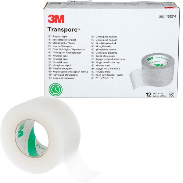 Transpore Tape 1" × 12 Rolls