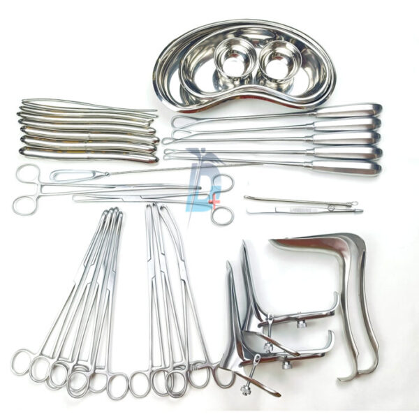 A Dilation and Curettage (D & C) Surgical Set