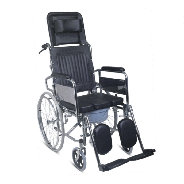 Inclining Wheelchair With Commode (Reclining Wheelchair With Built-In Commode)
