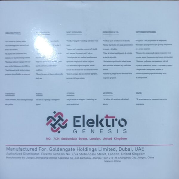 Elektro Genesis single-use syringes 2cc