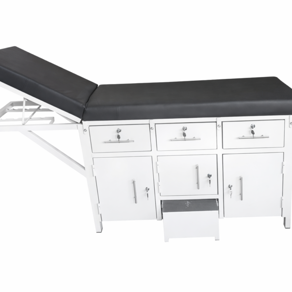 Medical examination table and storage unit (Cabinets)